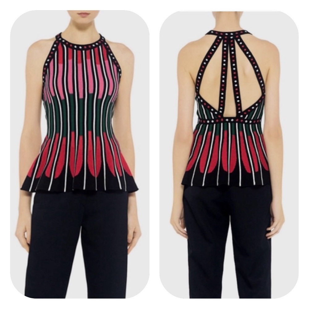 Missoni Black, Pink, and Green Halter Top
